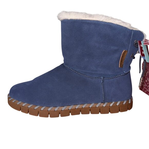 New Muk Luks Womens Size 11 Wool Blend Winter Boots With Box Blue Faux Fur Lined - Picture 1 of 8